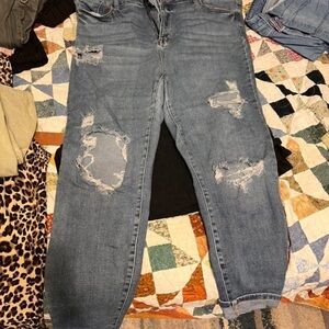 Cello Blue Distressed Boyfriend Jeans